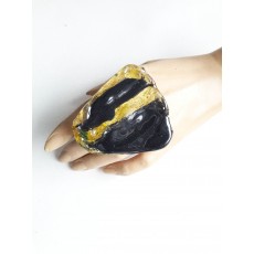 Black Clear Ring, Brutalist Black Ring,