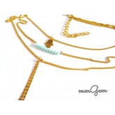 Gold Hamza Necklace, 3 Layer Necklace, 